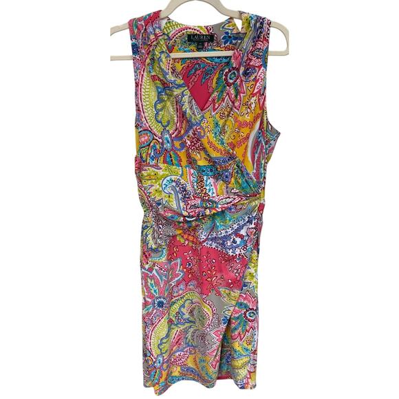 Lauren Ralph Lauren Dresses & Skirts - Lauren Ralph Lauren Multi-color Paisley Faux Wrap Dress, 10
